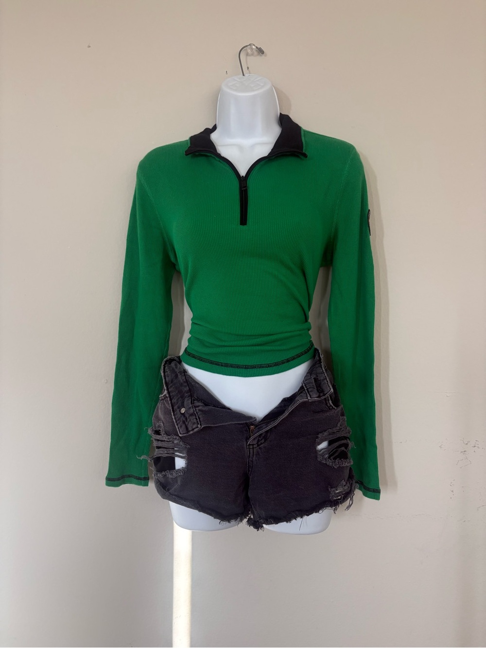 Ralph Lauren Green Quarter Zip Polo Turtleneck Size PL